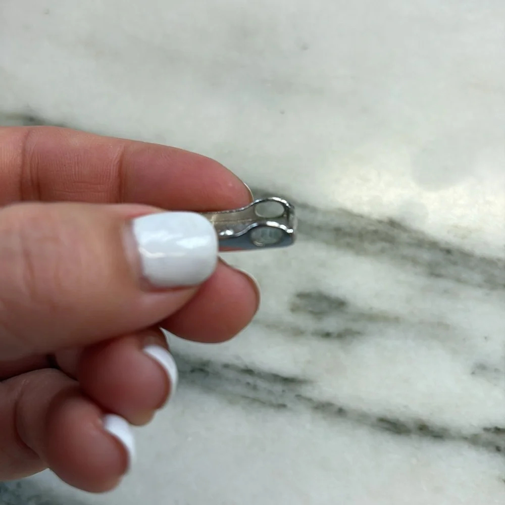 Sterling Silver Pendant with Green Lucite, crystal, etc - Picture 5 of 6